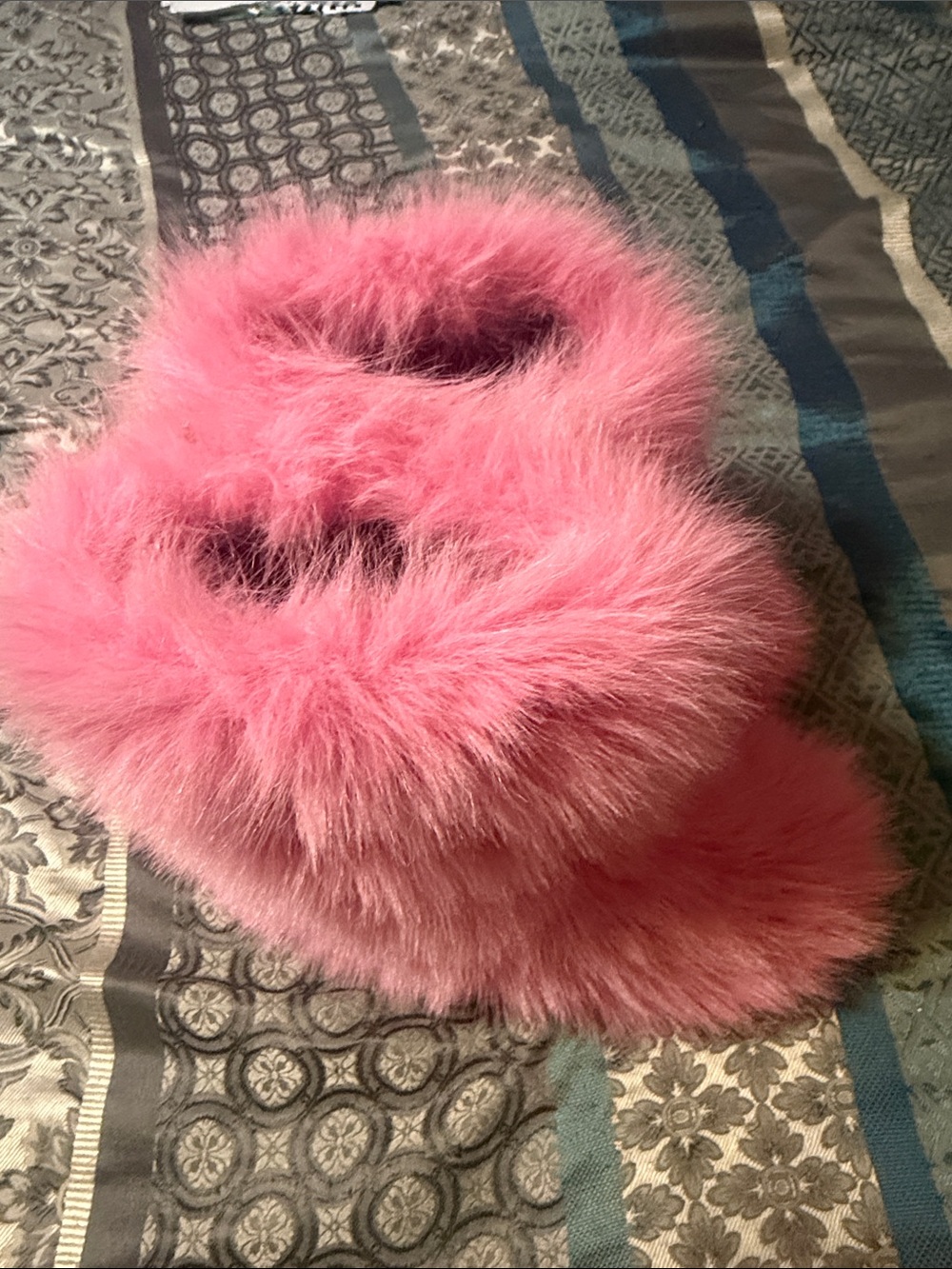 Plush Pink Faux Fur Women boots
